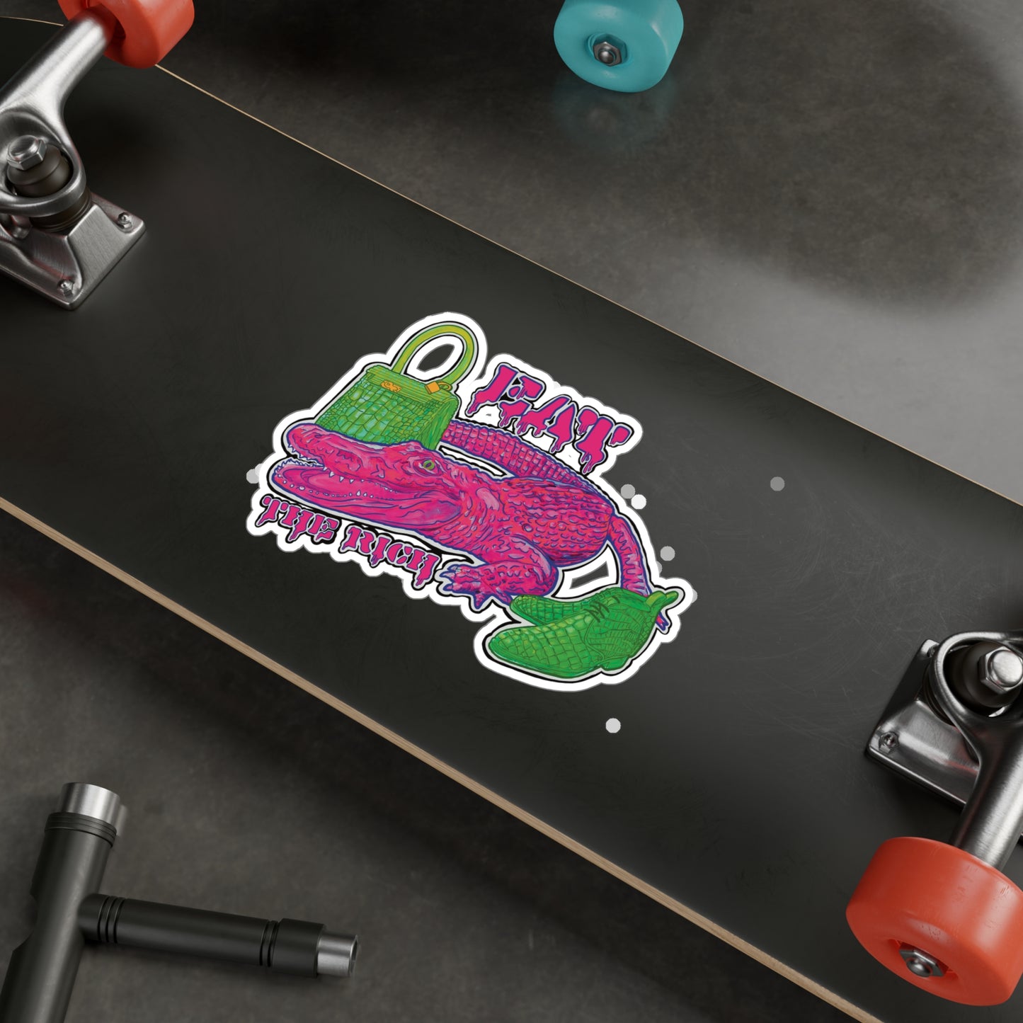 Funky Alligator - Vibrant Kiss-Cut Vinyl Decal, Design for Car, Laptop, or Wall