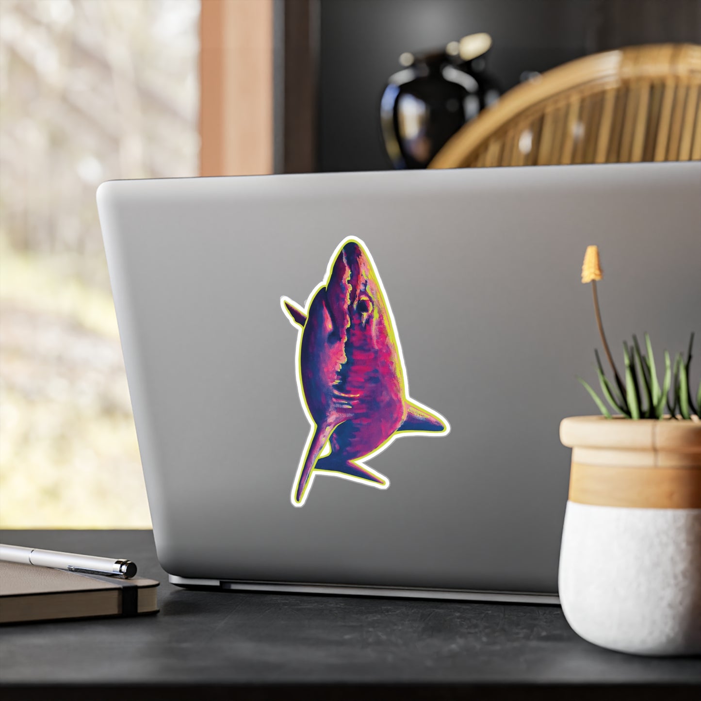 Shark - Vibrant Kiss-Cut Vinyl Decal, Design for Car, Laptop, or Wall