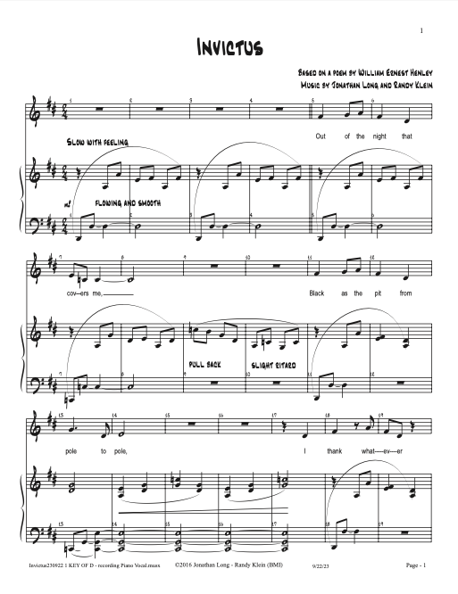 Invictus Sheet Music