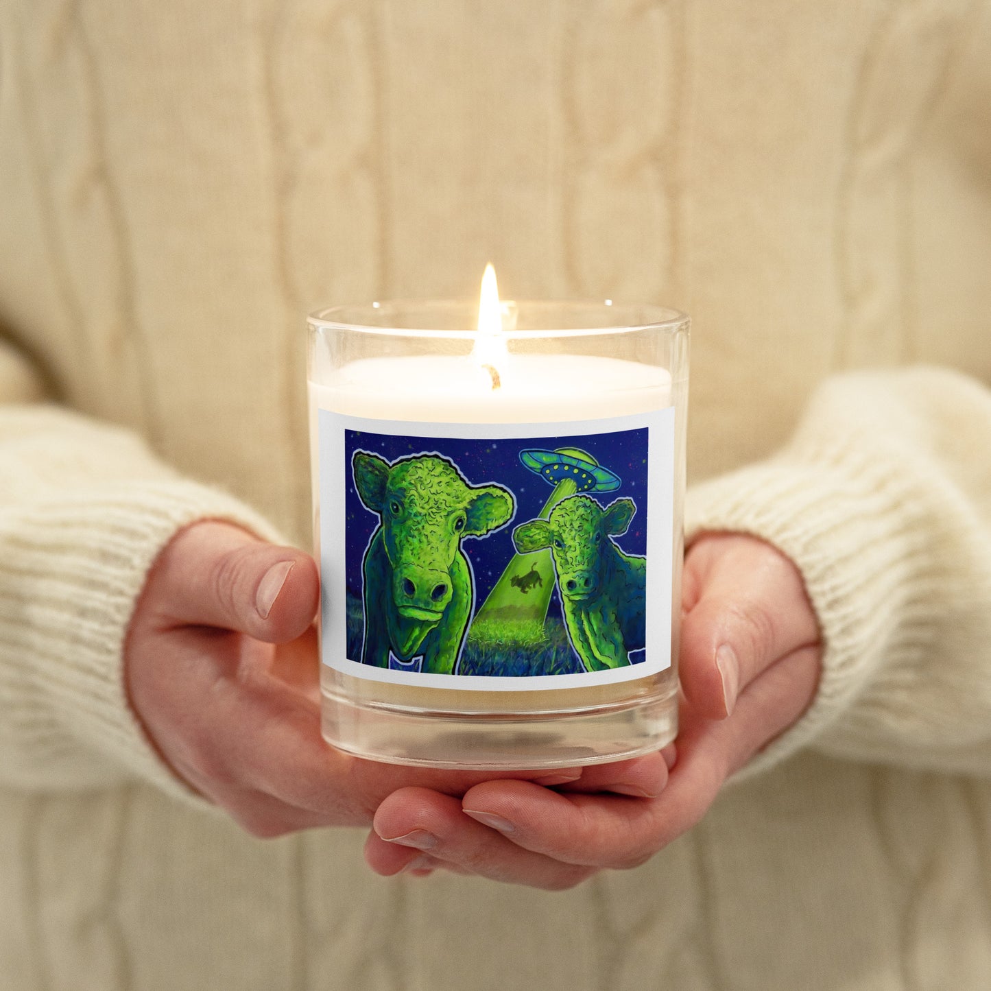 Glass jar soy wax candle