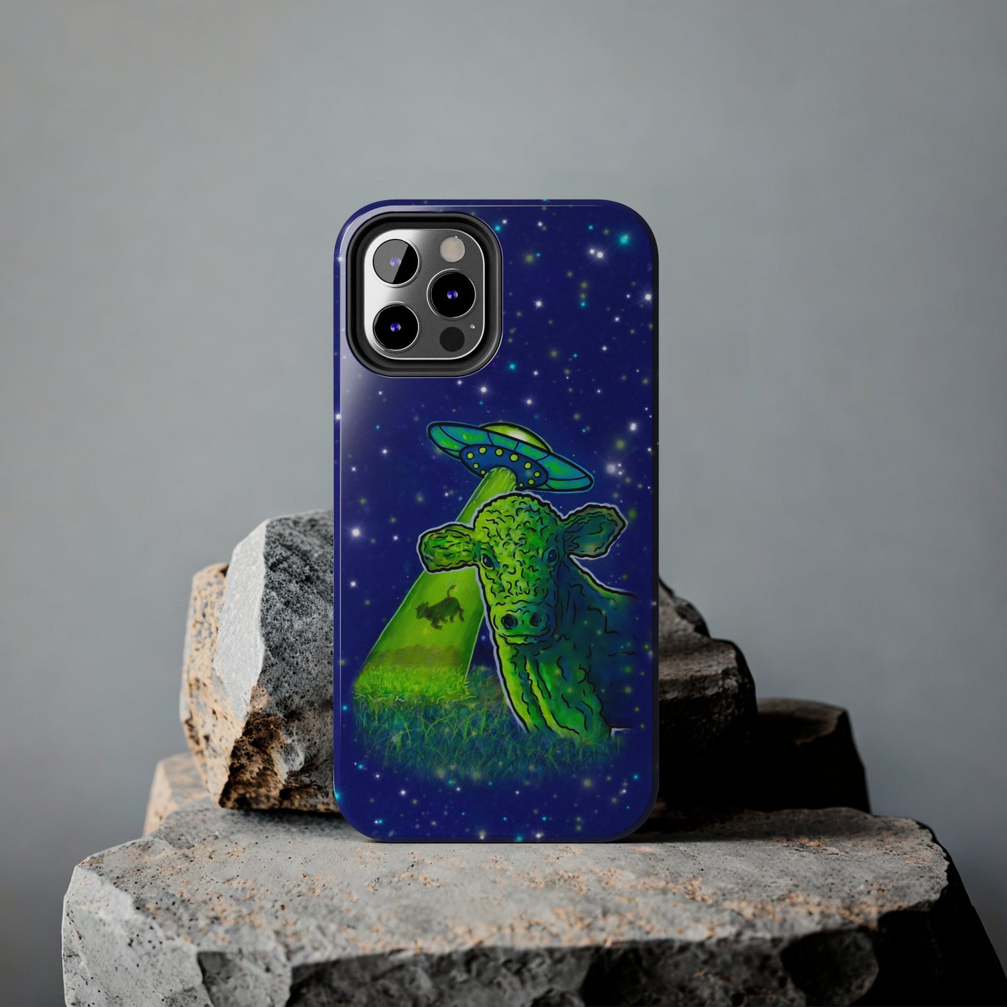 “Cows In Outer Space" iPhone Case - C.V. Designs Abducted Series