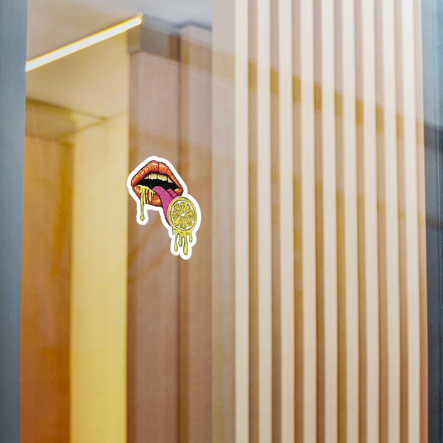 Lemon Lips - Vibrant Kiss-Cut Vinyl Decal, Design for Car, Laptop, or Wall