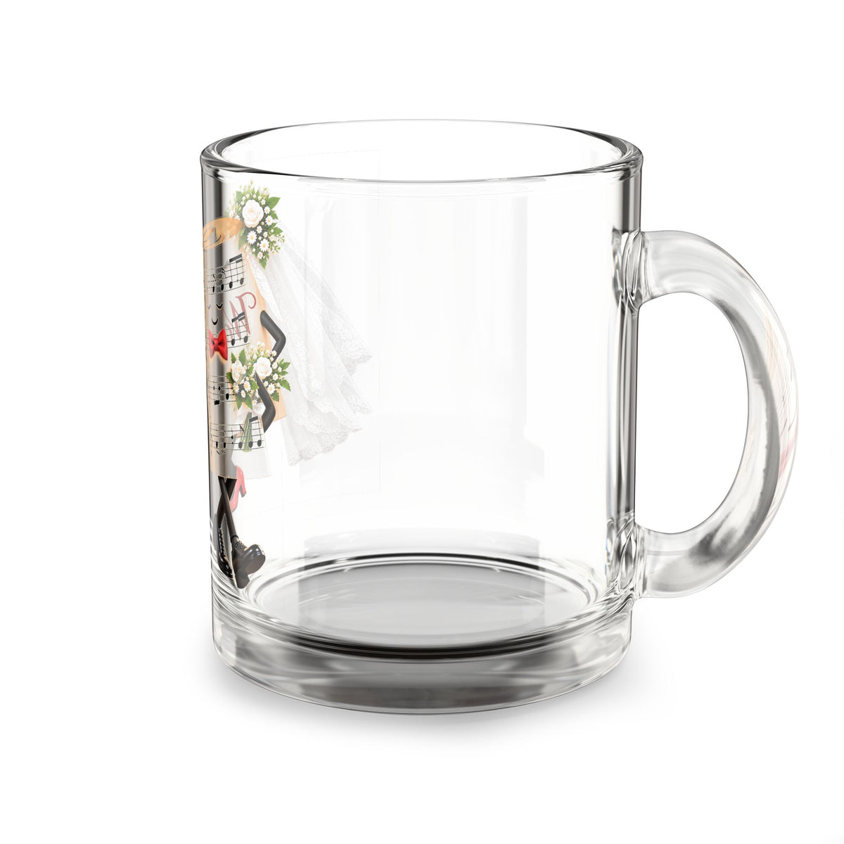 The Marriage of Words and Music - Glass Mug 10oz