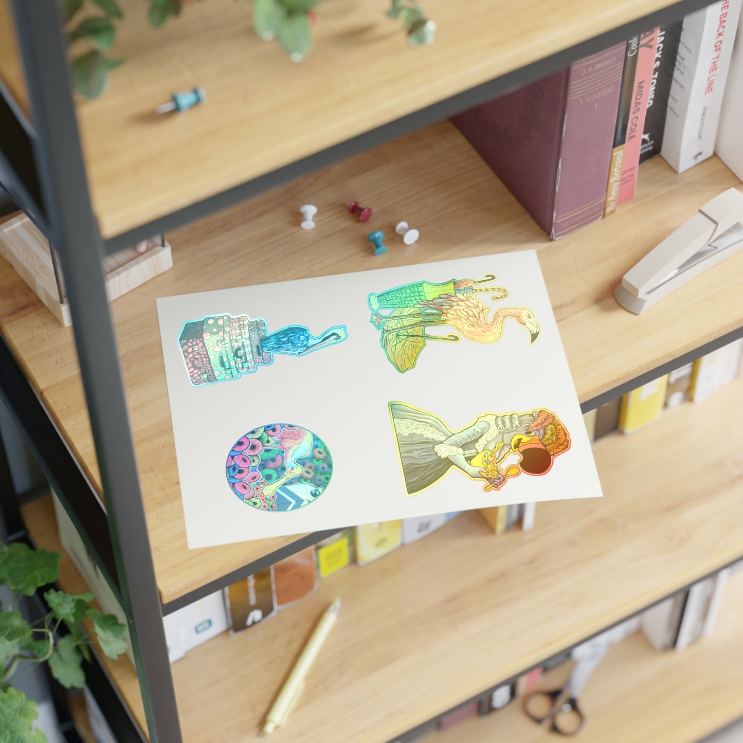 Colorful and Cute Spoonbill & Flamingo Stickers Sheet — Vinyl Sticker Set for Planners, Scrapbooks & Gifts