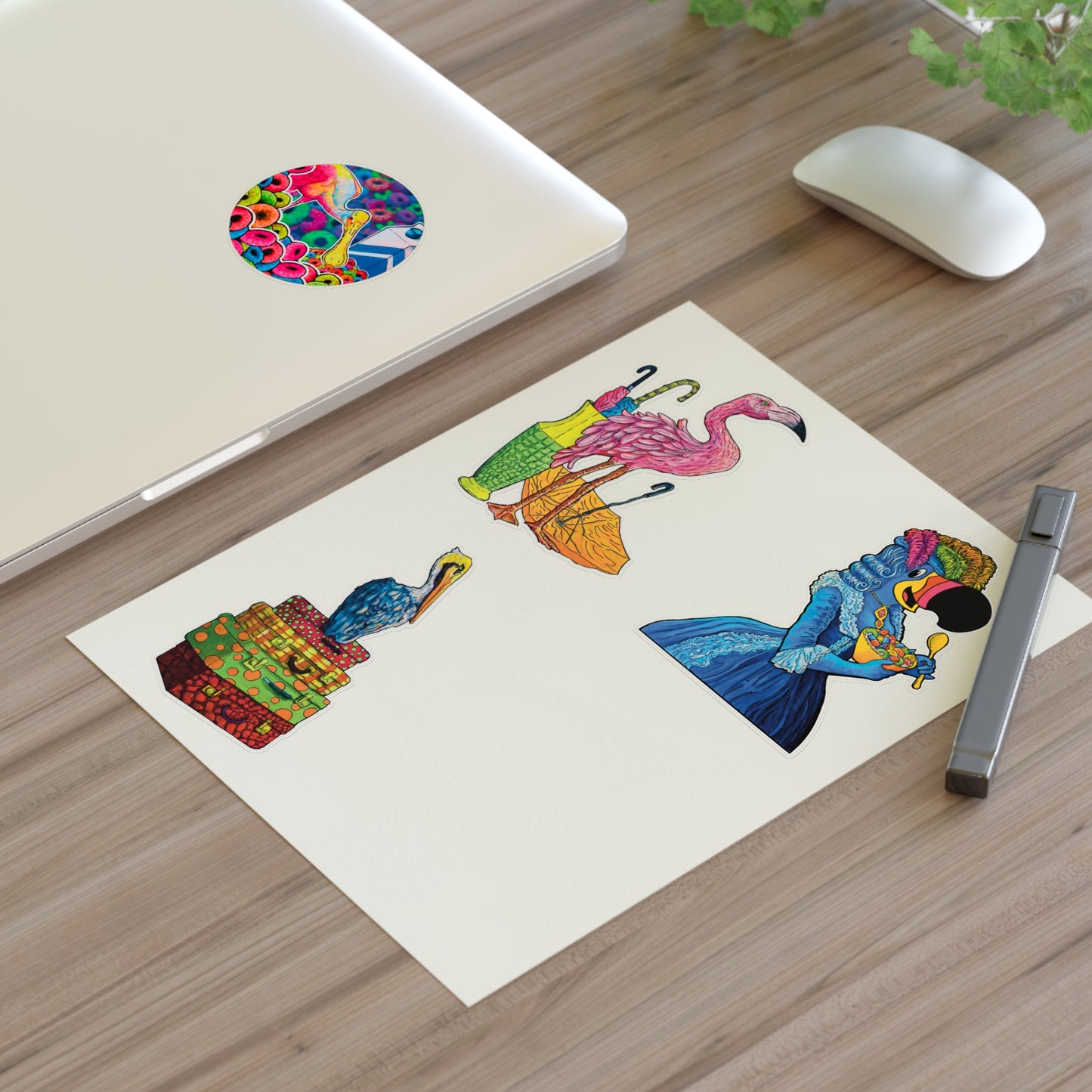 Colorful and Cute Spoonbill & Flamingo Stickers Sheet — Vinyl Sticker Set for Planners, Scrapbooks & Gifts