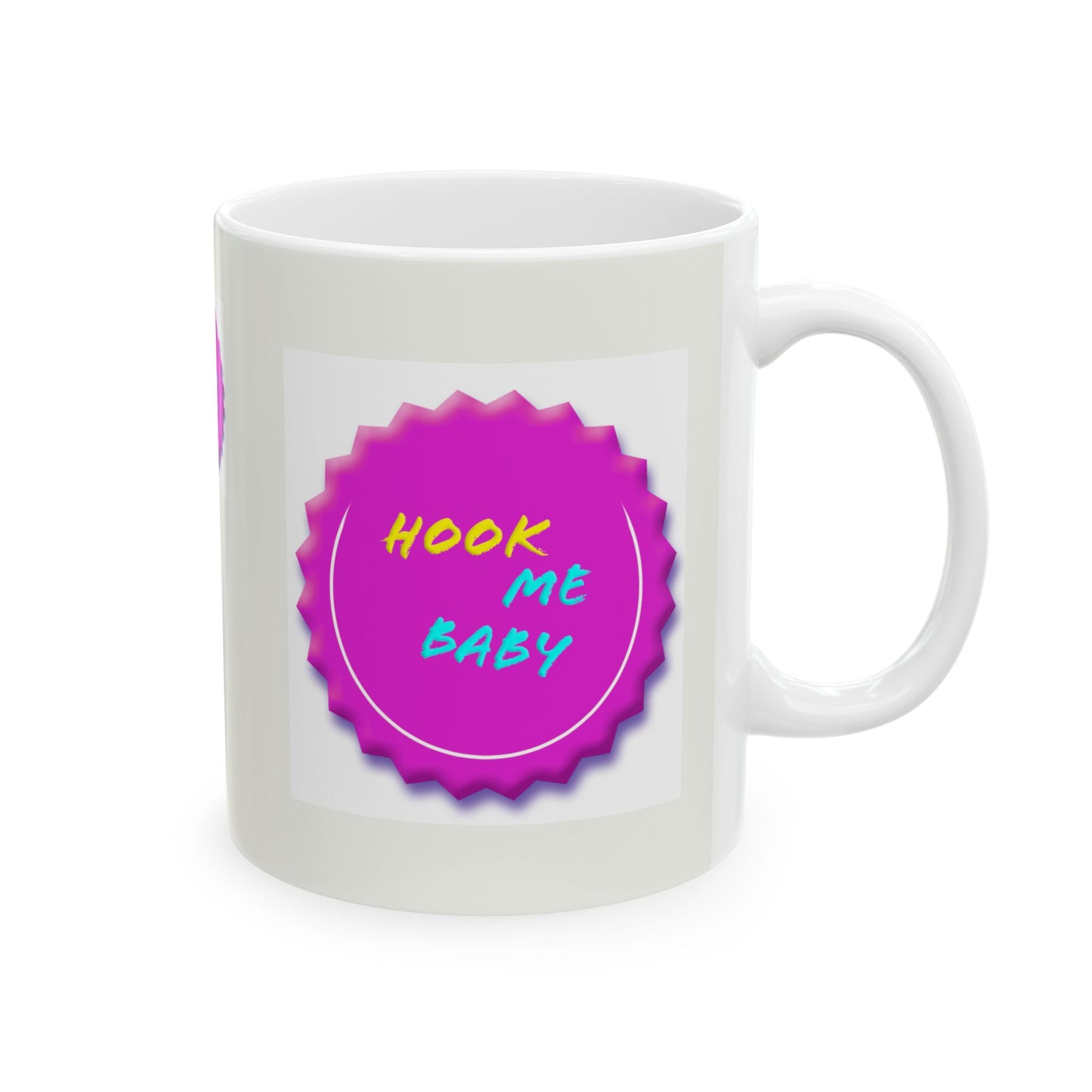 Songwriter Series - Ceramic Mug — Bright 'HOOK Me Baby!' Award Badge Coffee Cup, Gift for Songwriters & Musicians