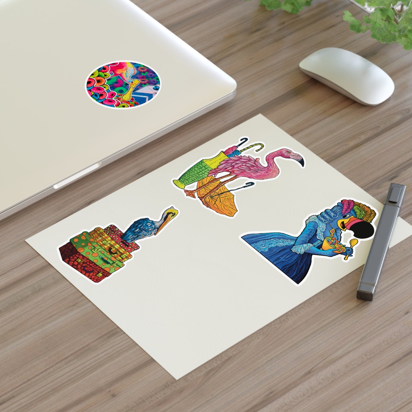 Colorful and Cute Spoonbill & Flamingo Stickers Sheet — Vinyl Sticker Set for Planners, Scrapbooks & Gifts