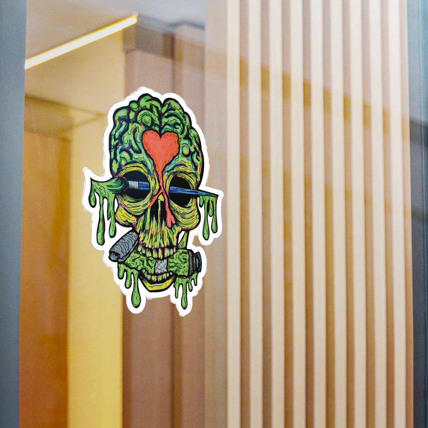 Paint Skull - Vibrant Kiss-Cut Vinyl Decal, Design for Car, Laptop, or Wall