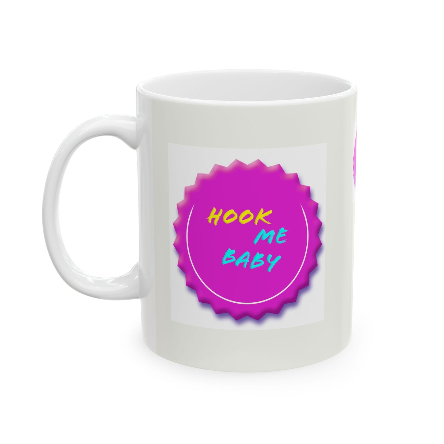 Songwriter Series - Ceramic Mug — Bright 'HOOK Me Baby!' Award Badge Coffee Cup, Gift for Songwriters & Musicians
