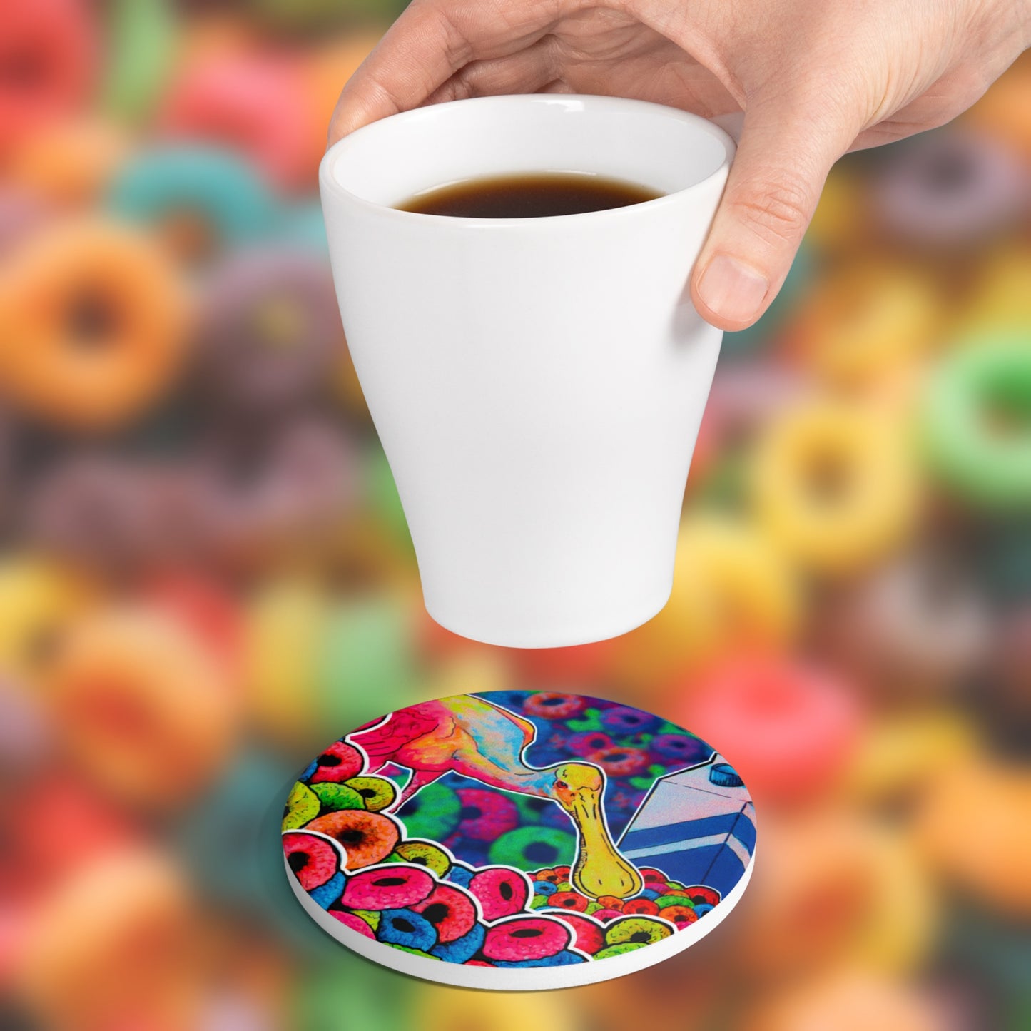 Lovin' Spoonbills - Ceramic Coaster Gift - from the Lovin' Spoonbills collection by C.V. Design
