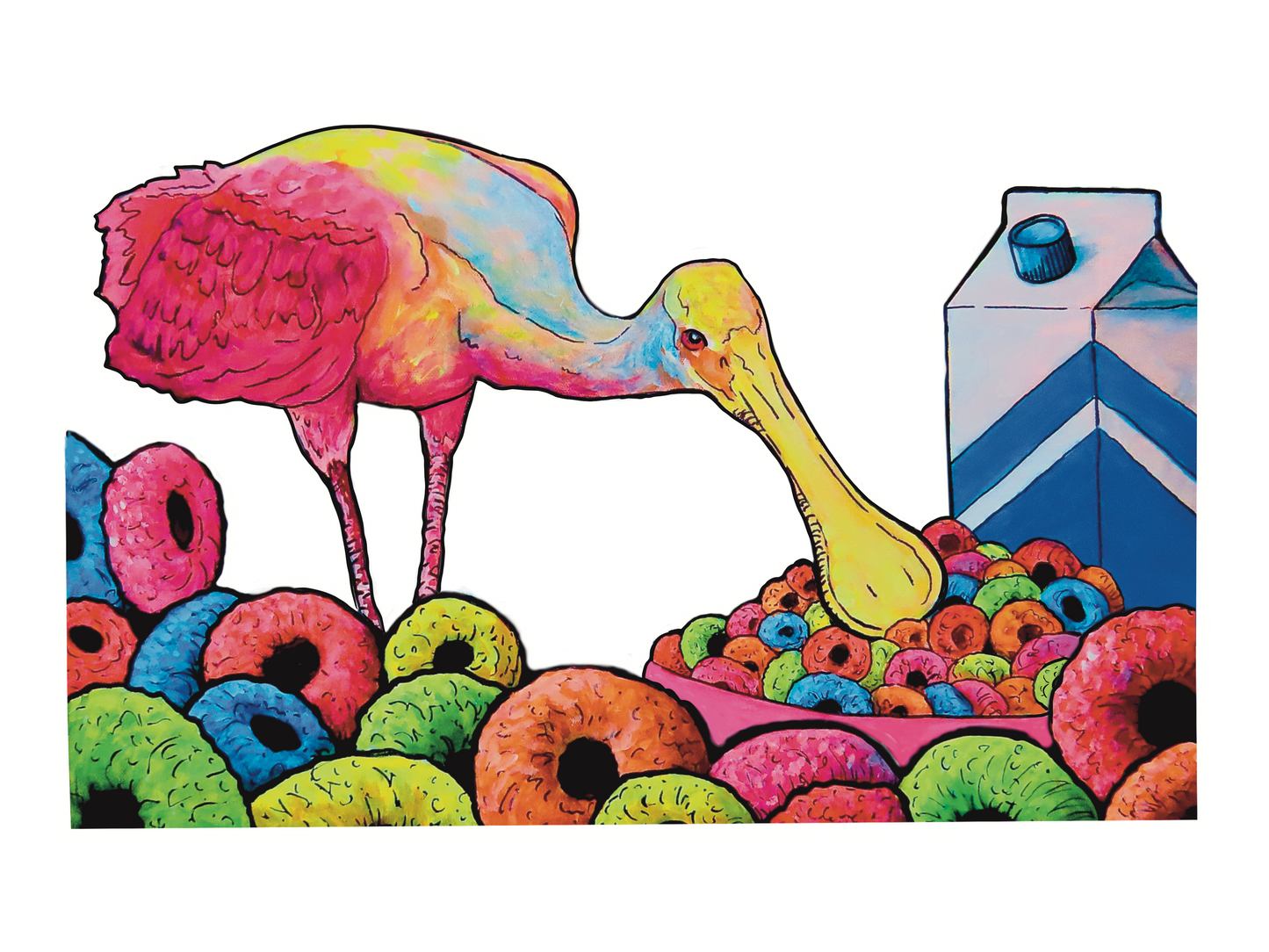 Lovin' Spoonbills - Colorful Kiss-Cut Vinyl Decal from the Lovin' Spoonbills collection by C.V. Design