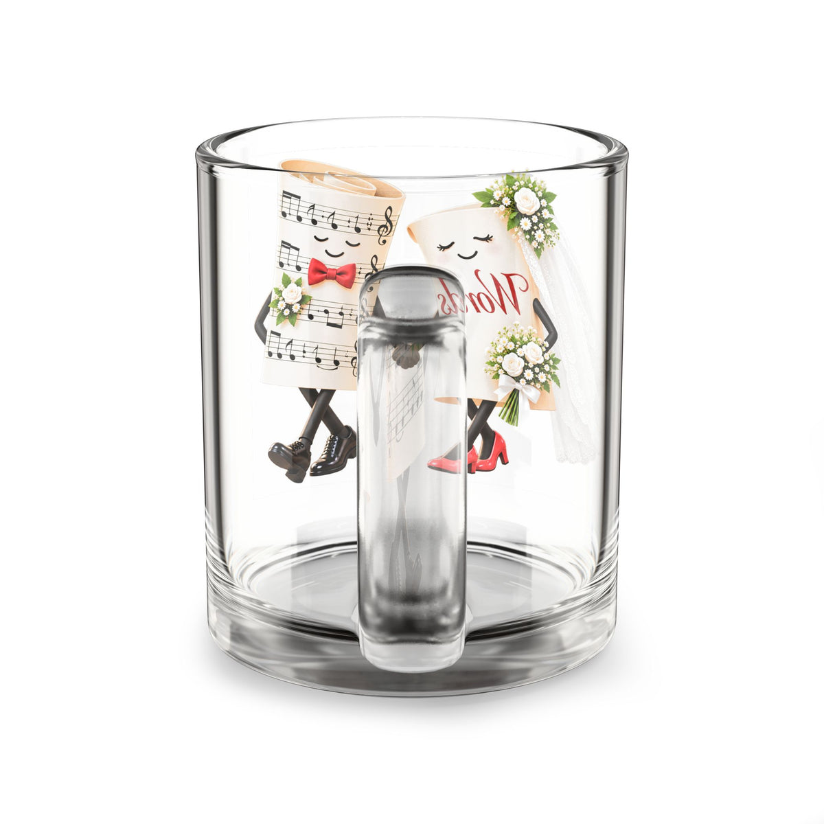 The Marriage of Words and Music - Glass Mug 10oz