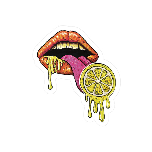 Lemon Lips - Vibrant Kiss-Cut Vinyl Decal, Design for Car, Laptop, or Wall