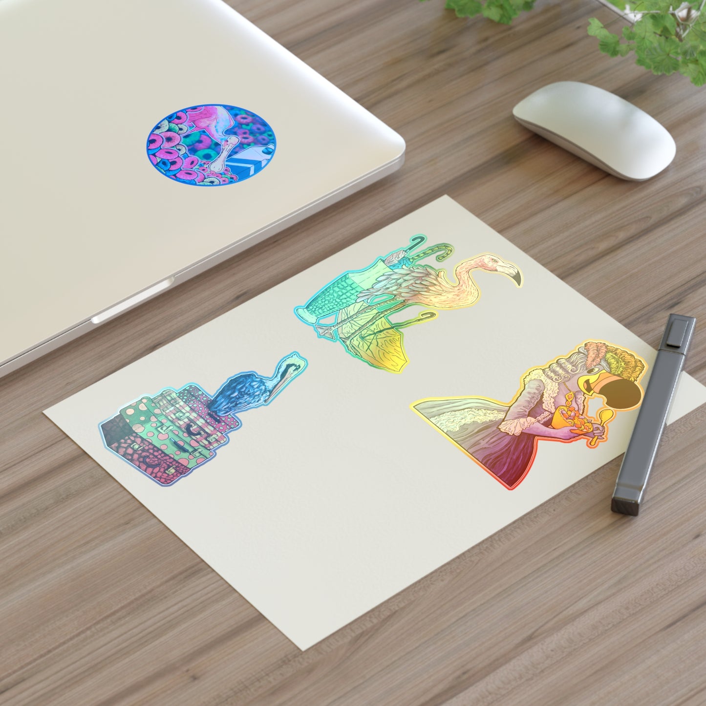 Colorful and Cute Spoonbill & Flamingo Stickers Sheet — Vinyl Sticker Set for Planners, Scrapbooks & Gifts