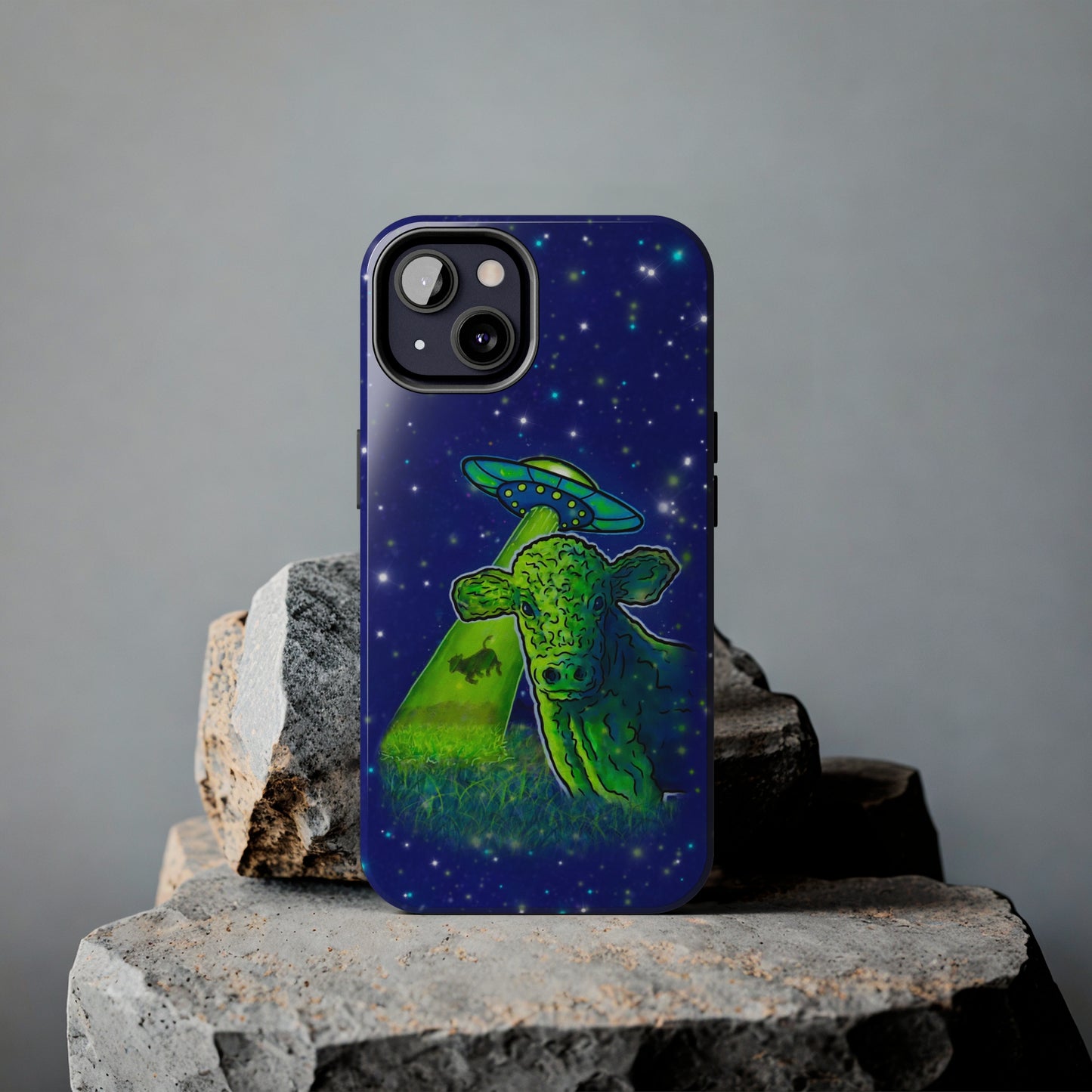 “Cows In Outer Space" iPhone Case - C.V. Designs Abducted Series