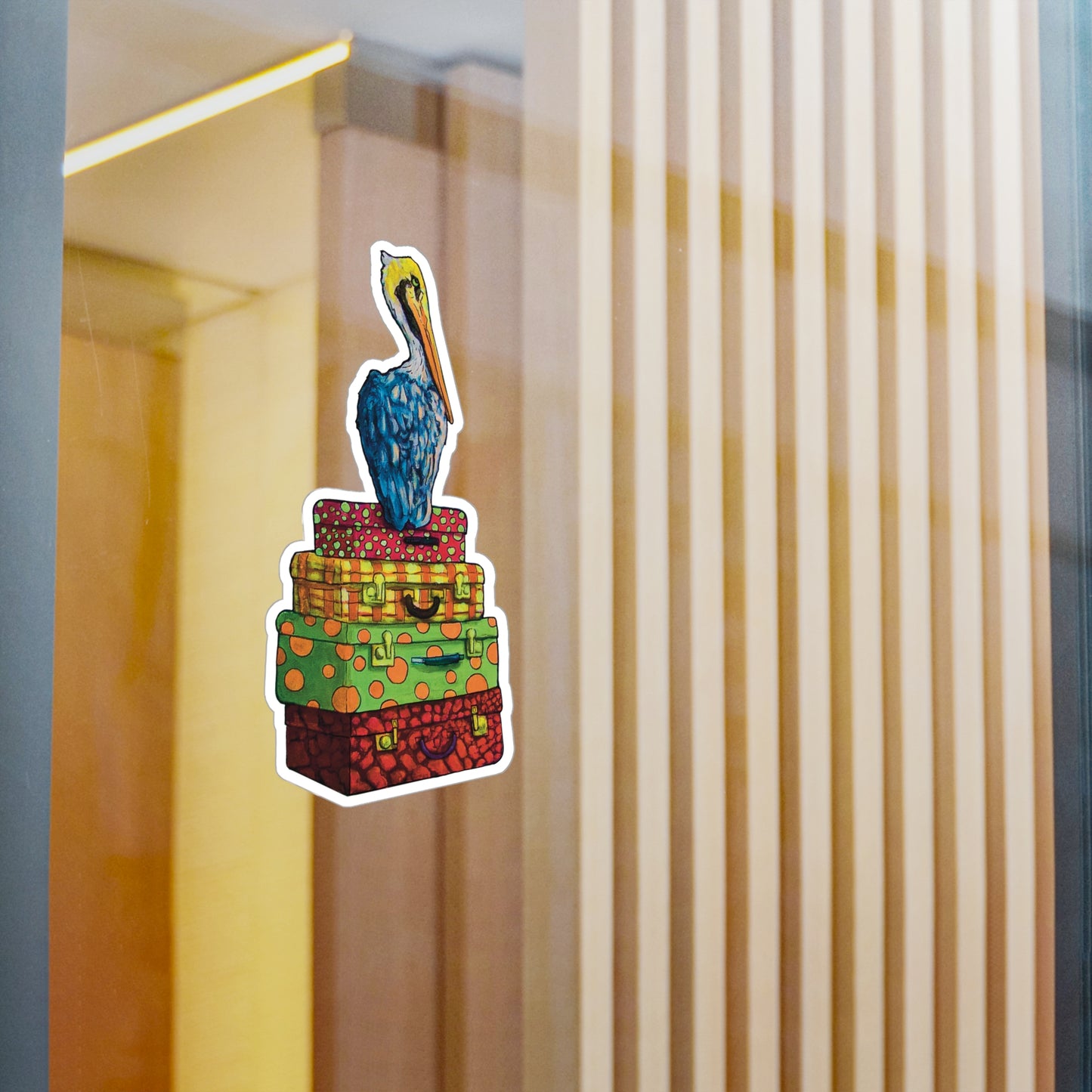 Pelican - Vibrant Kiss-Cut Vinyl Decal, Design for Car, Laptop, or Wall