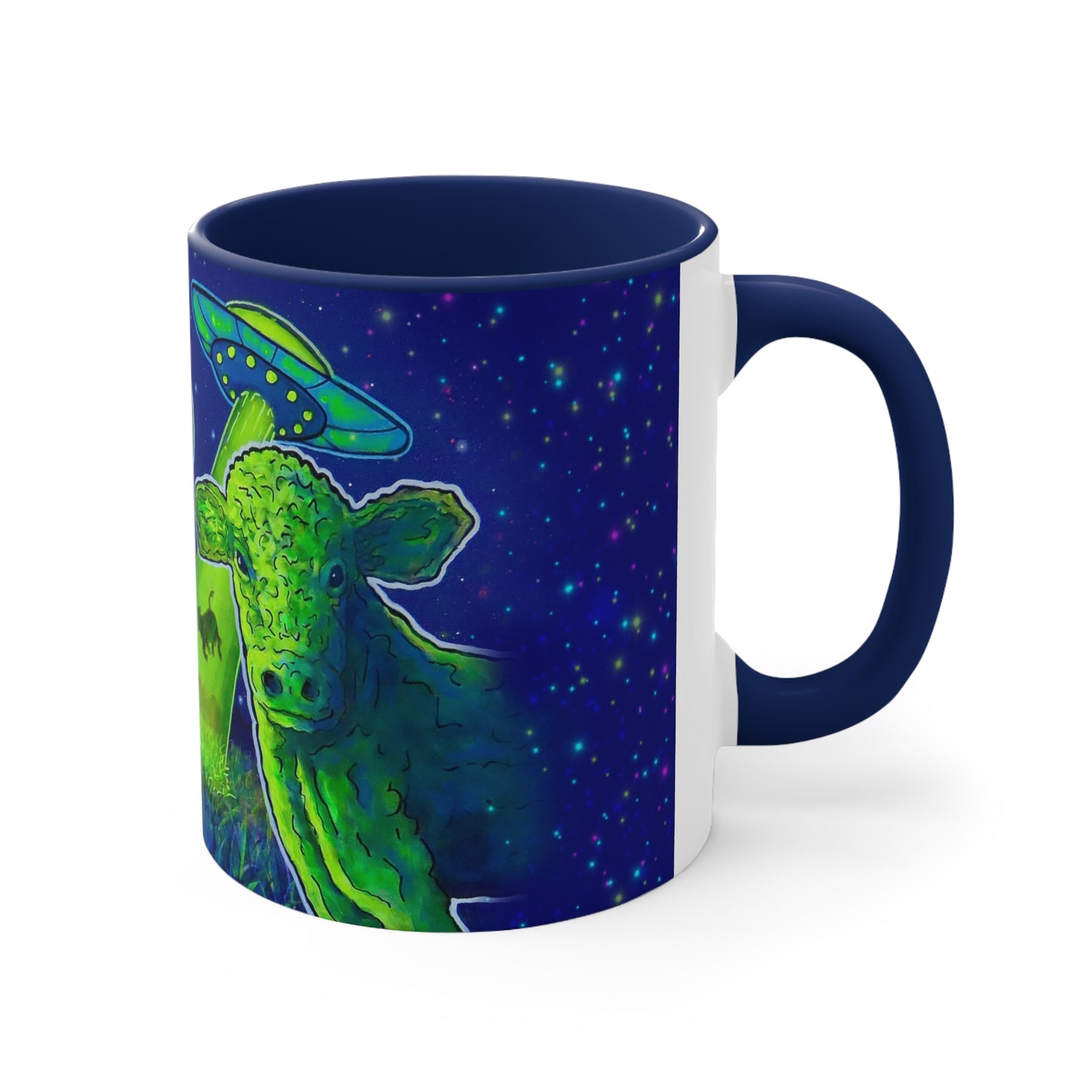 Cows In Outer Space - Coffee Mug -  C.V. Designs Abducted Series