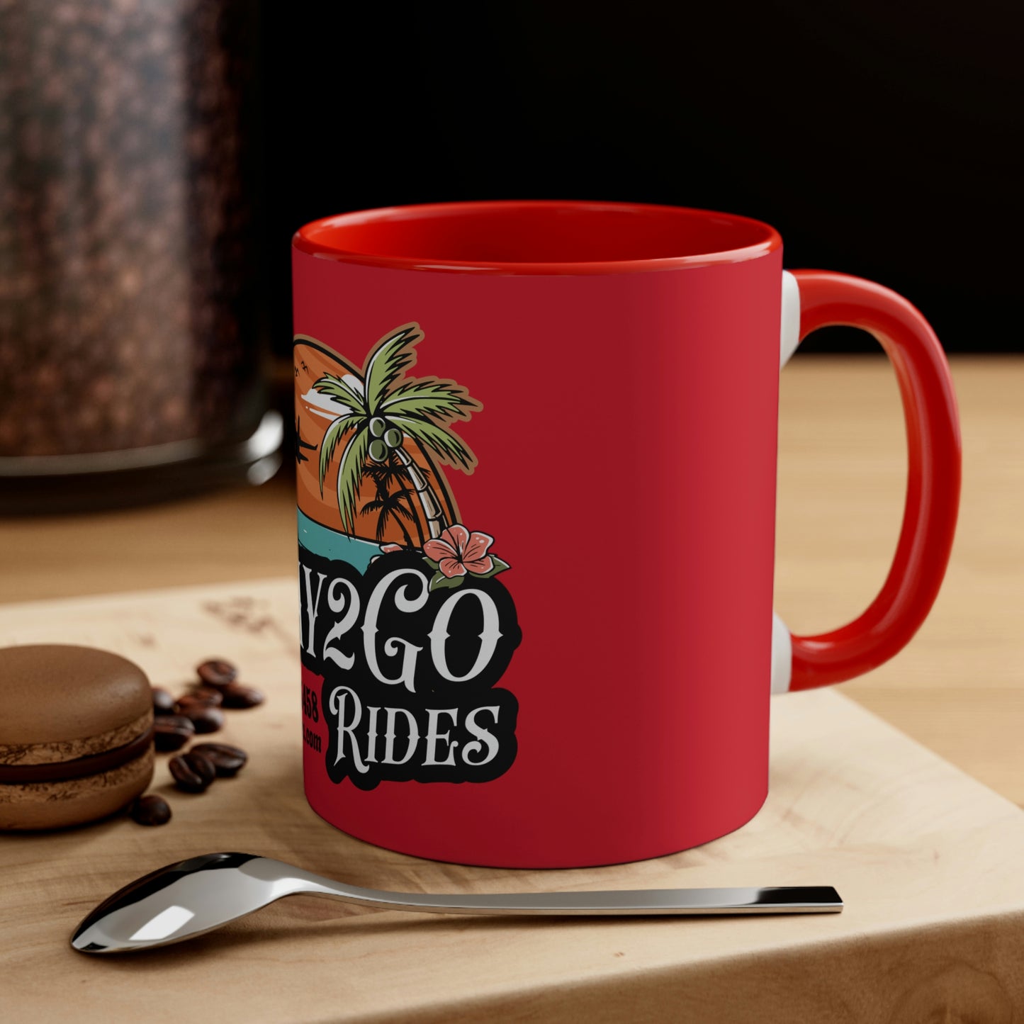 The Way2Go RED Accent Coffee Mug, 11oz