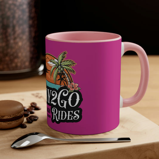 The Way2Go PINK Accent Coffee Mug, 11oz