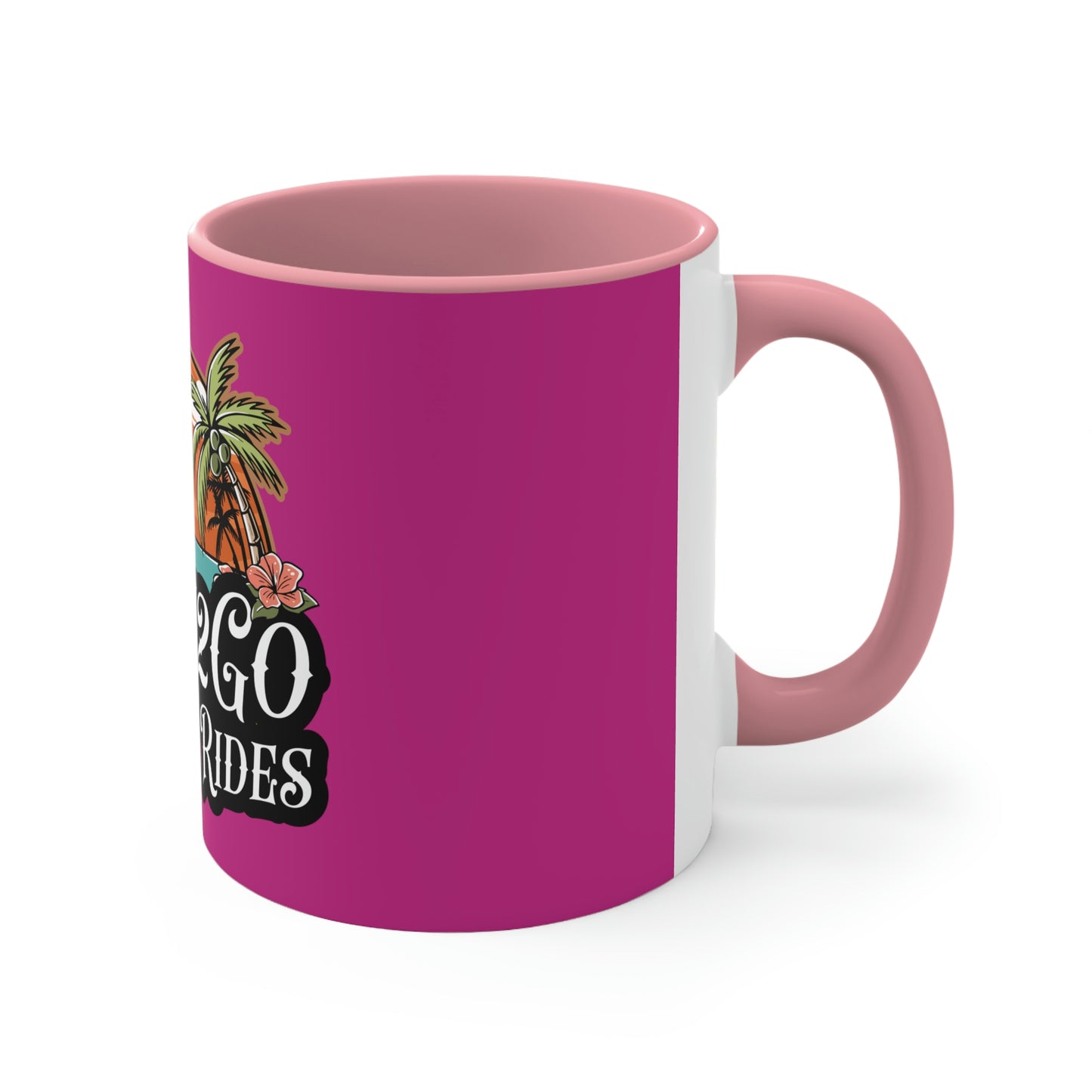 The Way2Go PINK Accent Coffee Mug, 11oz