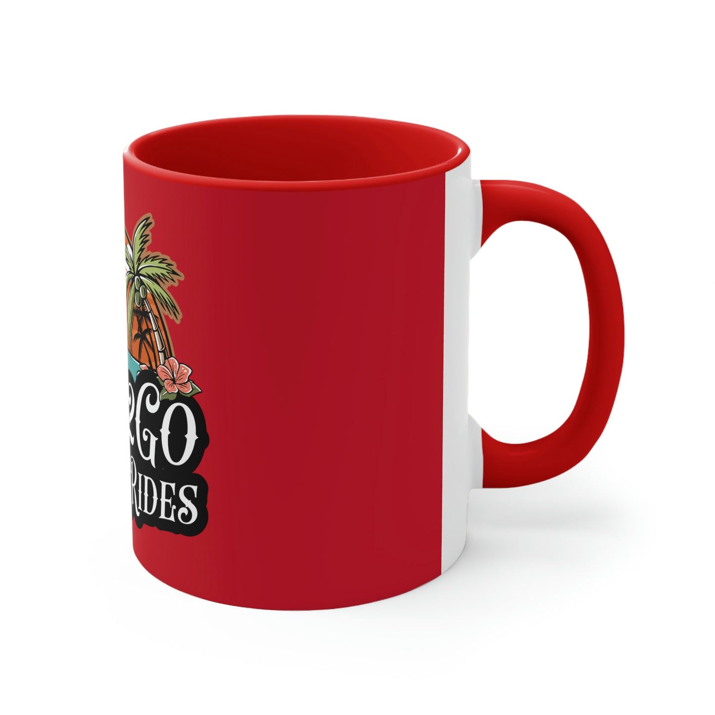 The Way2Go RED Accent Coffee Mug, 11oz